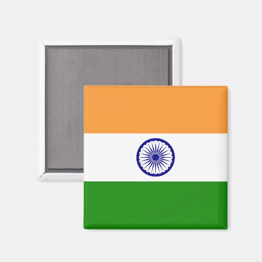 Indische Flagge Magnet (Vorderseite/Rückseite)
