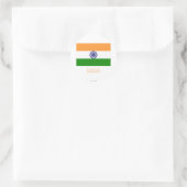 Indische Flagge mit Namen Runder Aufkleber (Tasche)
