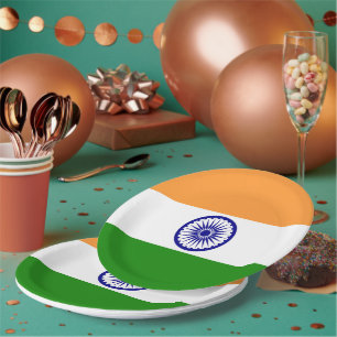 Indische Flagge Pappteller