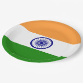 Indische Flagge Pappteller (Schrägansicht)