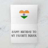 Indische Flagge Patriotic Geburtstag Karte (Innenseite)