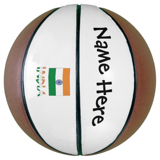 Indische Flagge personalisiert Basketball (Vertikal)