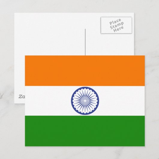 Indische Flagge Postkarte (Vorne/Hinten)