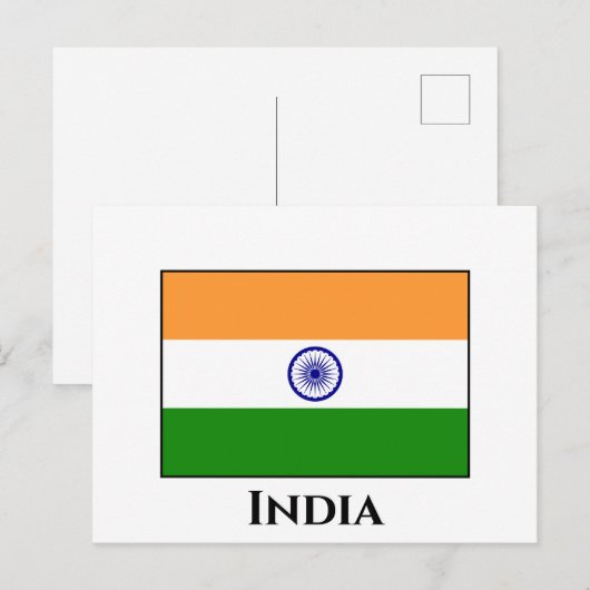 Indische Flagge Postkarte (Vorne/Hinten)
