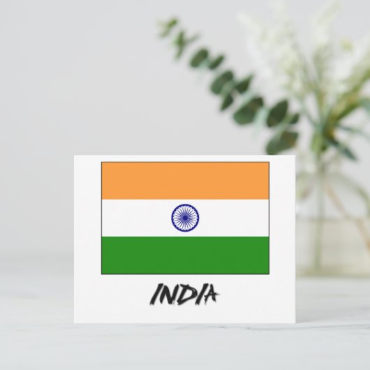 Indische Flagge Postkarte (Stehend Vorderseite)