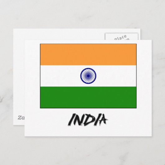 Indische Flagge Postkarte (Vorne/Hinten)