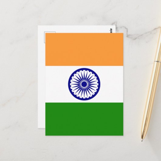 Indische Flagge Postkarte (Vorderseite/Rückseite Beispiel)