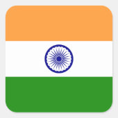 Indische Flagge Quadratischer Aufkleber (Vorderseite)