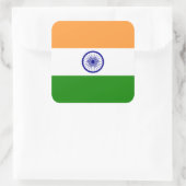 Indische Flagge Quadratischer Aufkleber (Tasche)