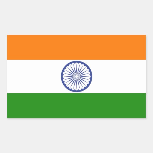 Indische Flagge Rechteckiger Aufkleber (Vorderseite)