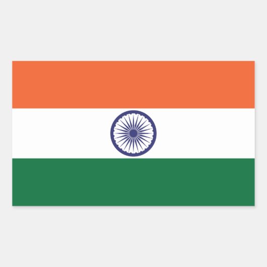 Indische Flagge Rechteckiger Aufkleber (Vorderseite)