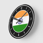 Indische Flagge Runde Wanduhr (Winkel)