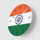 Indische Flagge Runde Wanduhr (Winkel)
