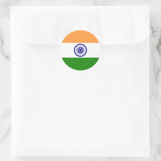 Indische Flagge Runder Aufkleber (Tasche)