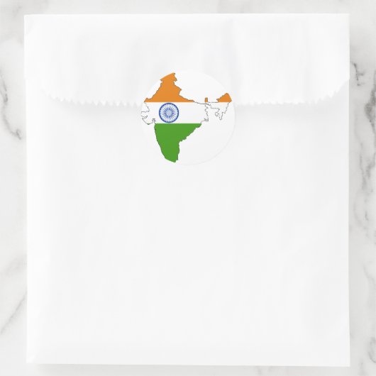 Indische Flagge Runder Aufkleber (Tasche)