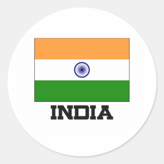 Indische Flagge Runder Aufkleber (Vorderseite)