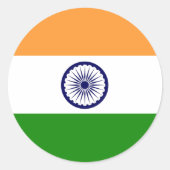 Indische Flagge Runder Aufkleber (Vorderseite)