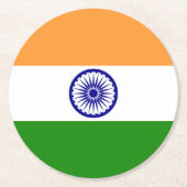 Indische Flagge Runder Pappuntersetzer (Vorderseite)