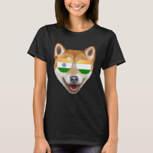 Indische Flagge Shiba Inu Dog India Pocket T-Shirt