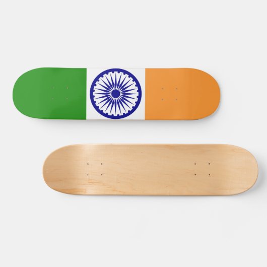Indische Flagge Skateboard (Horizontal)