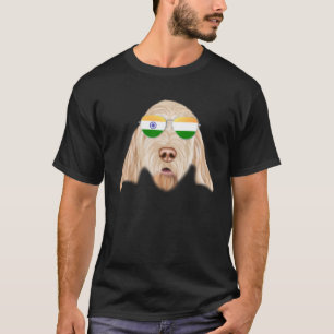 Indische Flagge Spinoni Italiani Dog India Pocket T-Shirt