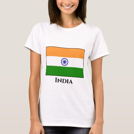 Indische Flagge T-Shirt (Vorderseite)