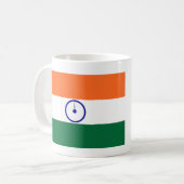 Indische Flagge und Anthem Porzellan-Tasse Kaffeetasse (Vorderseite Links)