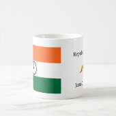 Indische Flagge und Anthem Porzellan-Tasse Kaffeetasse (Mittel)