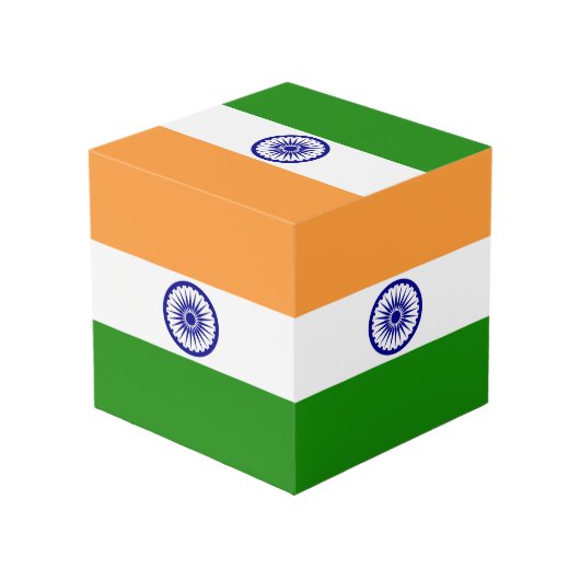 Indische Flagge Würfel (Rückseite Schrägansicht)