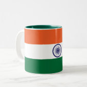 Indische Flagge Zweifarbige Tasse (Vorderseite Links)