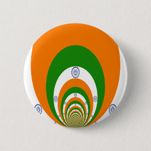 Indische Flaggenfarben Kaleidoskop Button