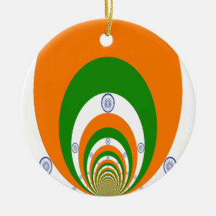 Indische Flaggenfarben Kaleidoskop Keramikornament