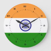 Indische Flaggenuhren Große Wanduhr (Vorderseite)