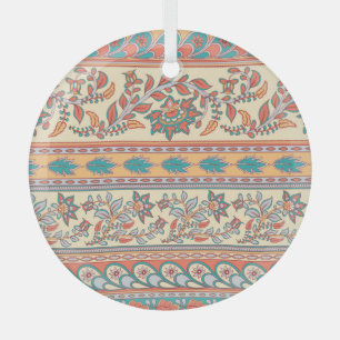 Indische florale Ränder nahtloses Muster Ornament Aus Glas
