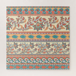 Indische florale Ränder nahtloses Muster Puzzle