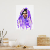 Indische Frau, Aquarellbild, Kunstwerk. Poster (Küche)