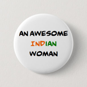 indische Frau, großartig Button