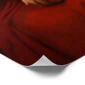 Indische Frau in Vintagem Rot-Saree-Malerei Poster (Ecke)