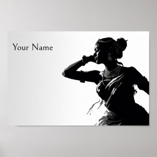 Indische Frau klassische Tanzbharatnatyam Poster