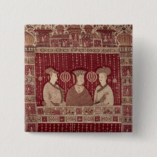 Indische Frau mit europäischen Händlern, Madras Button (Vorderseite)