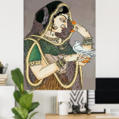Indische Frau mit Taube Poster (Heimbüro)