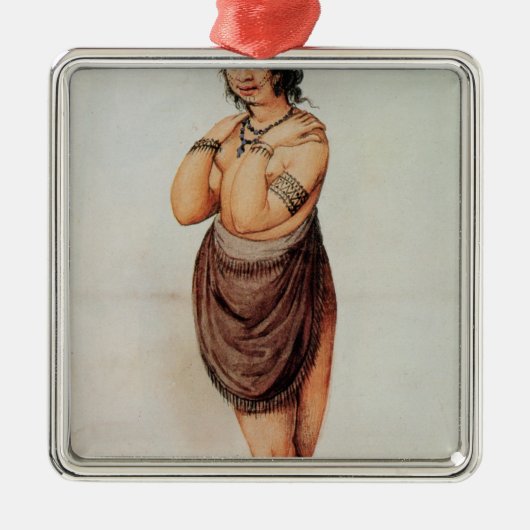 Indische Frau Silbernes Ornament (Vorne)