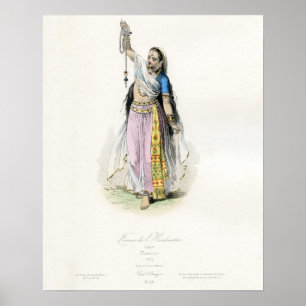 Indische Frau Traditionelle Kostüme Poster