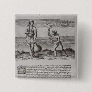 Indische Frau und junges Mädchen Button