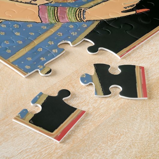 Indische Frau, Vintager Stil Puzzle (Seite)