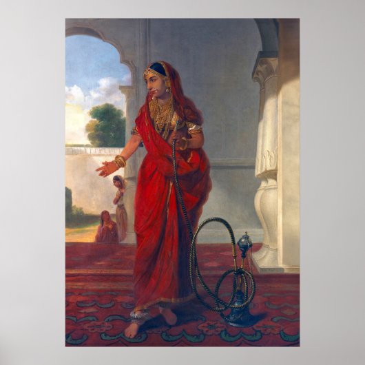 Indische Frauen rauchen Hookah Poster (Vorne)