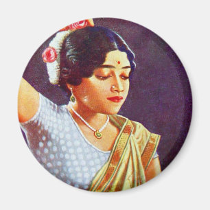 Indische Frauen-Schönheit Vintage Retro Magnet
