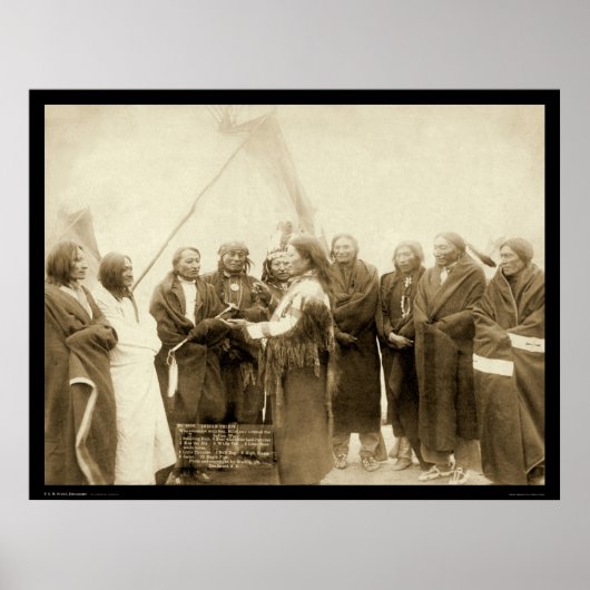 Indische Führer mit General Miles SD 1891 Poster (Vorne)