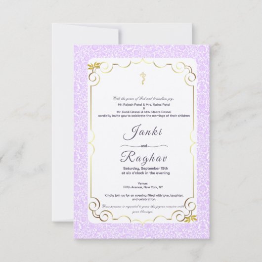 Indische Ganesha-Hochzeitseinladung Einladung (Vorderseite)