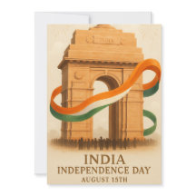 Indische Gate Independence Day Celebration Card